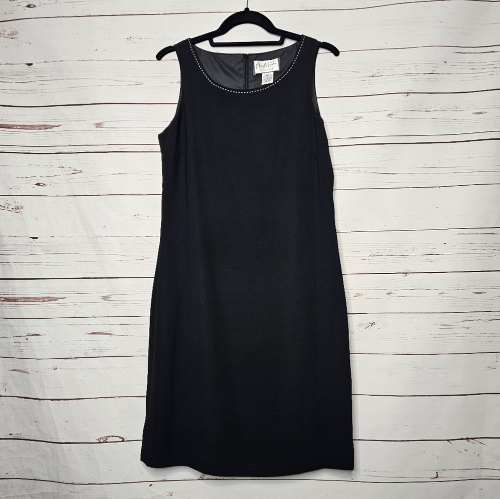 Vintage Mary McFadden Black Sleeveless Sheath Dress